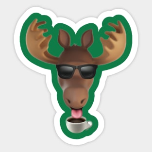 Chill Moose Latte Sticker